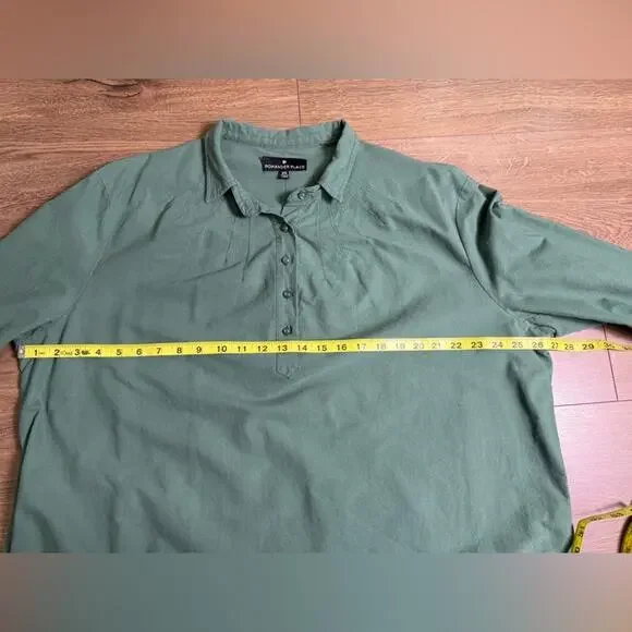 Tuckernuck Pomander Place Green Polly 3/4 Sleeve Mini Collar Dress Size XXL - Picture 12 of 13